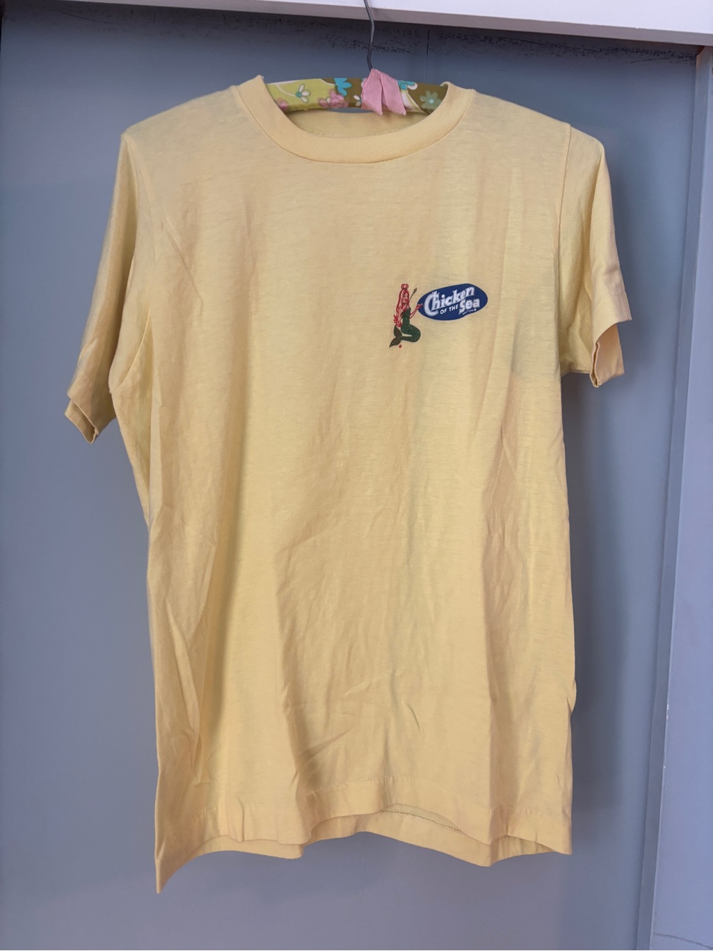 Vintage Chicken Of The Sea Light Yellow Single Stitch T-Shirt